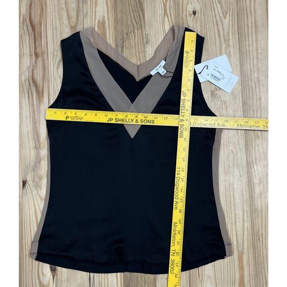 Reiss Silk Front Colorblock Vest In Nude/black Size Small Nordstrom Msrp 160$ - Picture 8 of 9